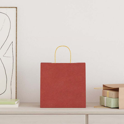 Paper Bags with Handles 250 pcs Width 26 cm Red 25 cm 17 cm