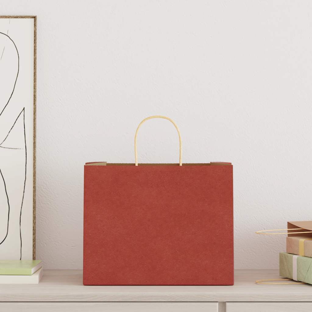 Paper Bags with Handles 250 pcs Width 32 cm Red 24 cm 22 cm