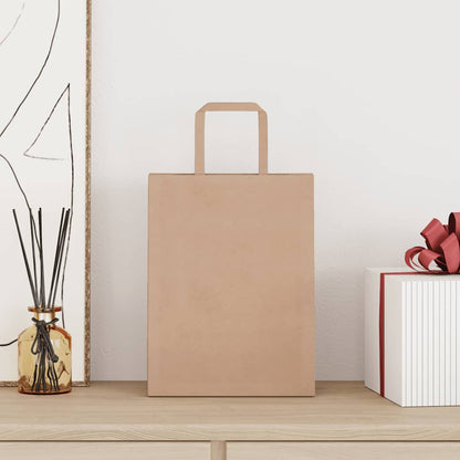 Paper Bags with Handles 250 pcs Depth 11 cm Brown 28 cm