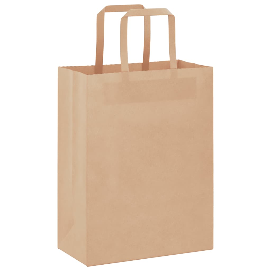 Paper Bags with Handles 250 pcs Depth 11 cm Brown 28 cm