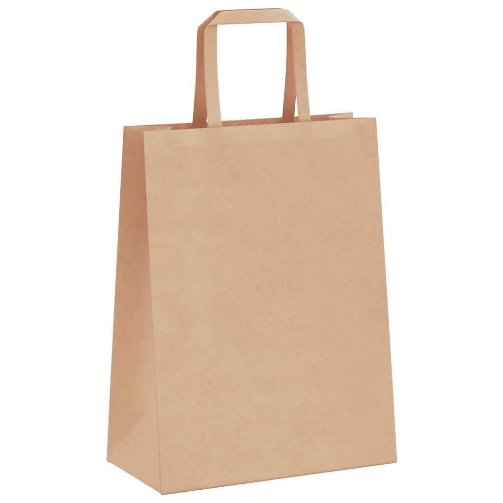 Paper Bags with Handles 250 pcs Depth 11 cm Brown 28 cm