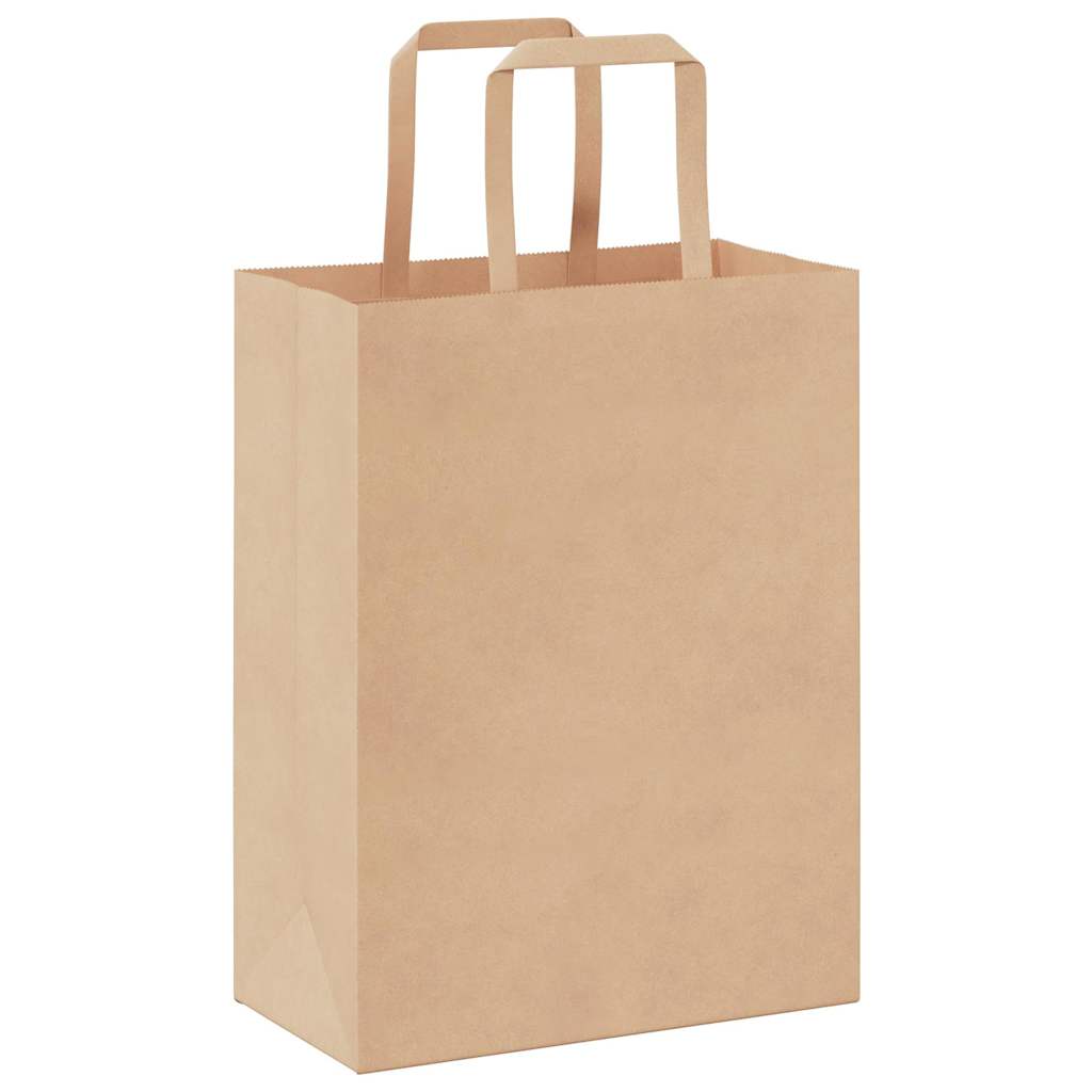 Paper Bags with Handles 250 pcs Depth 11 cm Brown 28 cm