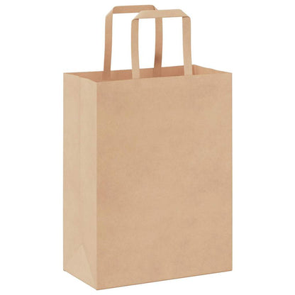 Paper Bags with Handles 250 pcs Depth 11 cm Brown 28 cm