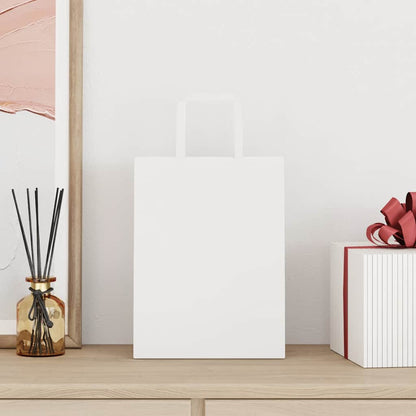 Paper Bags with Handles 250 pcs Depth 11 cm White 28 cm