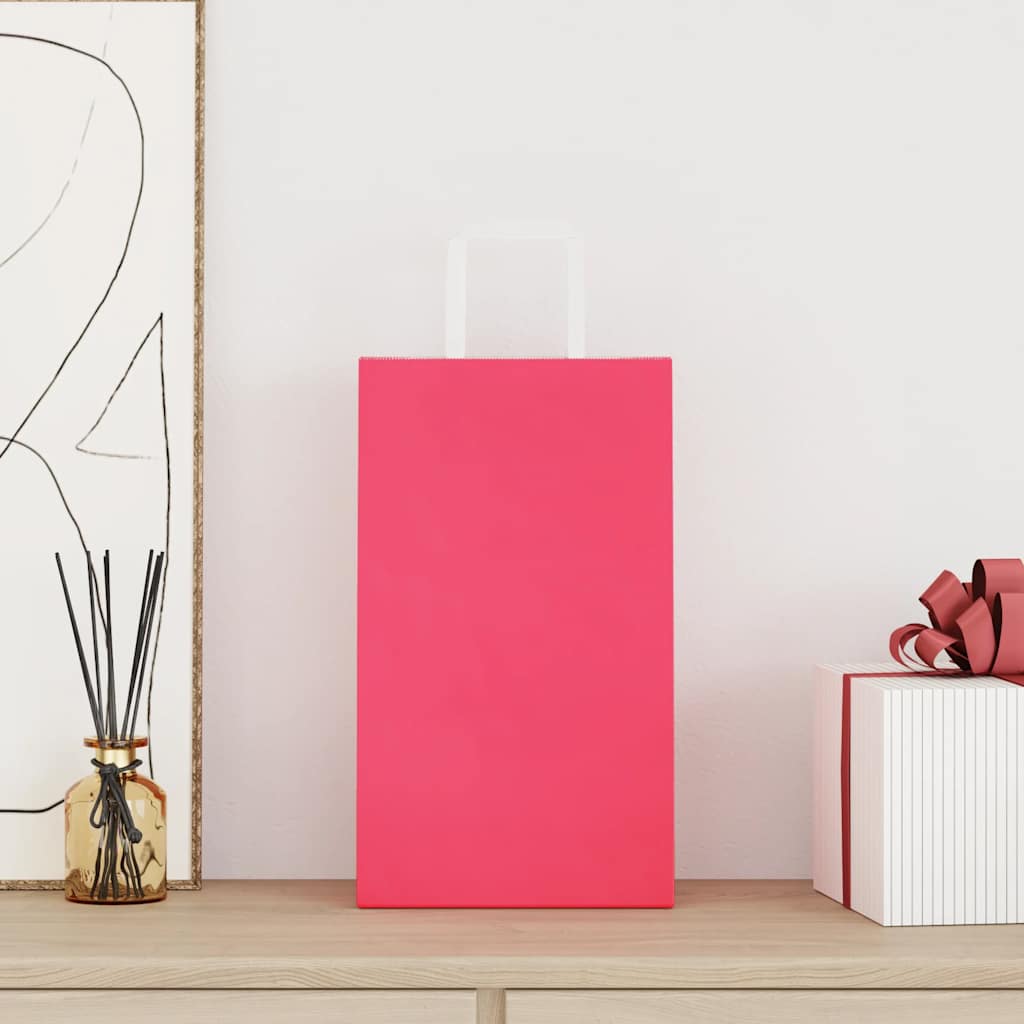 Paper Bags with Handles 250 pcs Depth 11 cm Pink 36 cm