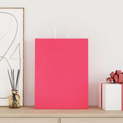 Paper Bags with Handles 250 pcs Depth 12 cm Pink 32 cm 42 cm