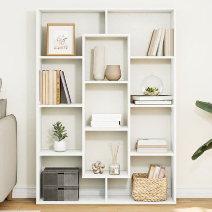 Book Cabinet Engineered Wood Width 102 cm White 143 cm