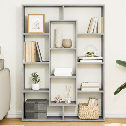Book Cabinet Engineered Wood Width 102 cm Concrete grey 143 cm