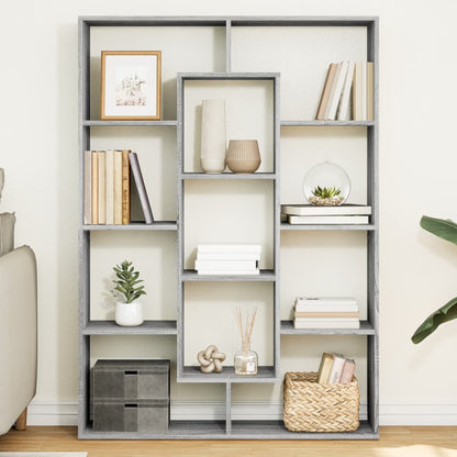 Book Cabinet Engineered Wood Width 102 cm Grey sonoma 143 cm