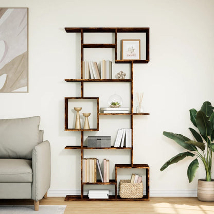 vidaXL Book Cabinet Smoked Oak 92x29x188 cm Engineered Wood 3