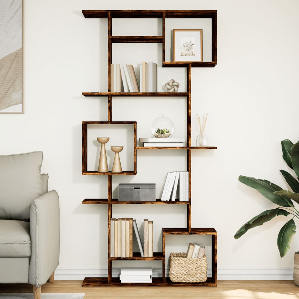 vidaXL Book Cabinet Smoked Oak 92x29x188 cm Engineered Wood 1