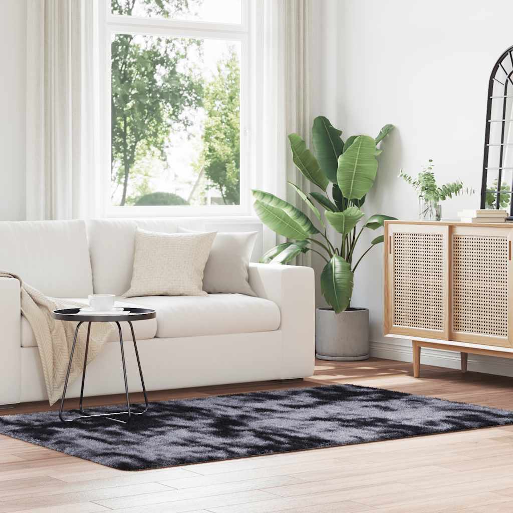 Shaggy Rug High Pile NAVARRA Polyester Dark Grey 130 x 200 cm