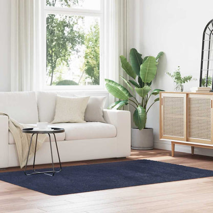 Shaggy Rug High Pile NAVARRA Polyester Navy 130 x 200 cm