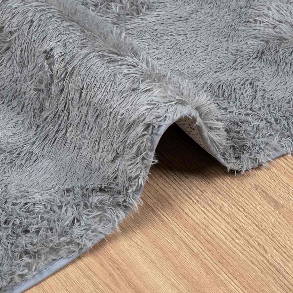 Shaggy Rug High Pile NAVARRA Polyester Light Grey 240 x 340 cm