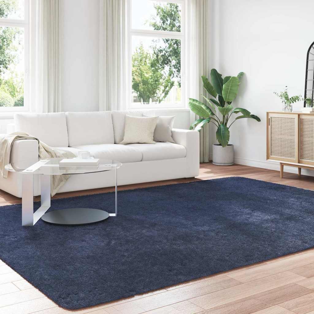 Shaggy Rug High Pile NAVARRA Polyester Navy 240 x 340 cm