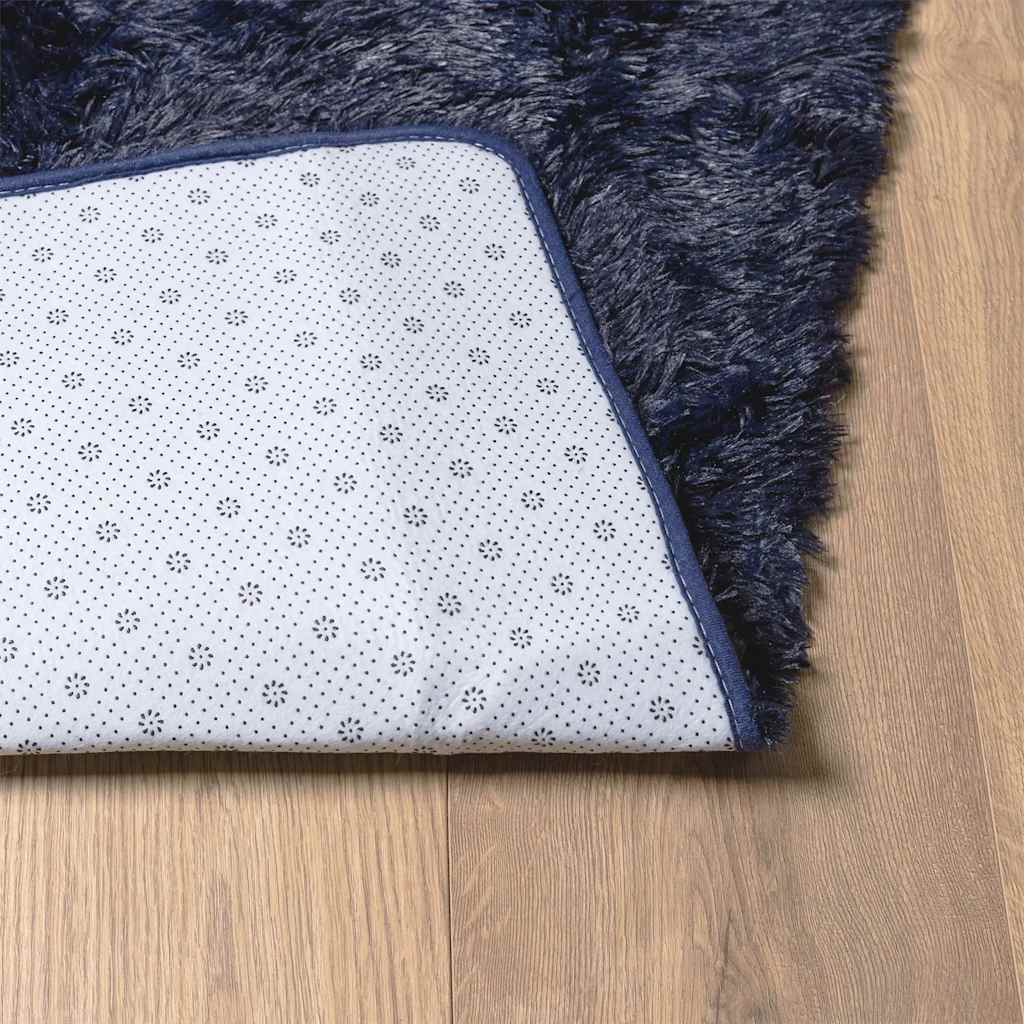 Shaggy Rug High Pile NAVARRA Polyester Navy 240 x 340 cm