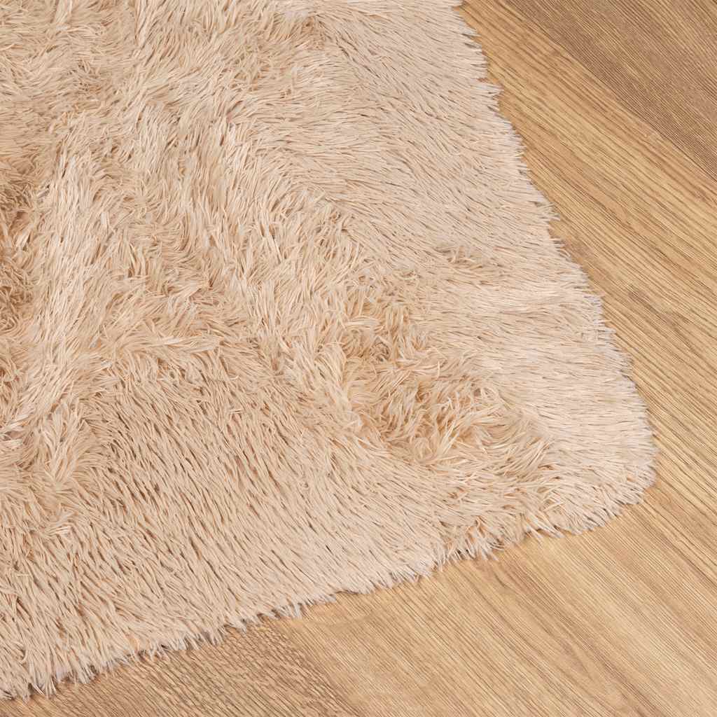 Shaggy Rug High Pile NAVARRA Polyester Beige 160 x 160 cm
