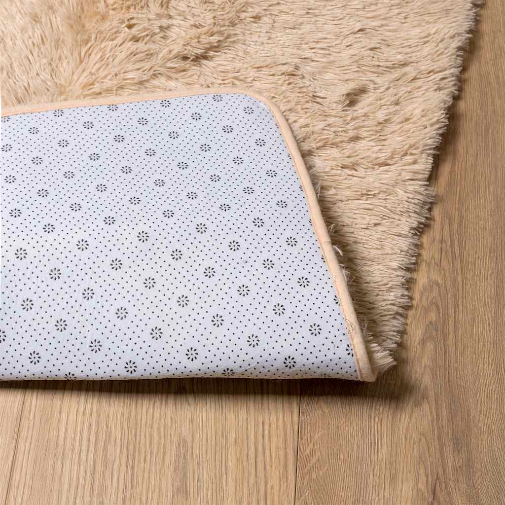 Shaggy Rug High Pile NAVARRA Polyester Beige 160 x 160 cm