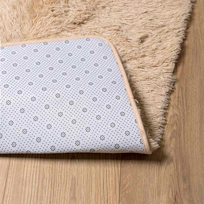 Shaggy Rug High Pile NAVARRA Polyester Beige 160 x 160 cm
