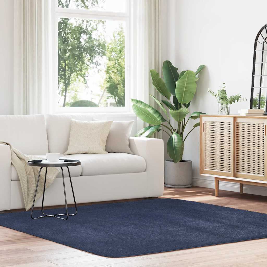 Shaggy Rug High Pile NAVARRA Polyester Navy 200 x 200 cm