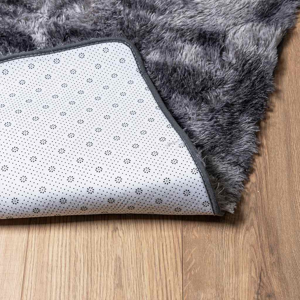 Shaggy Rug High Pile NAVARRA Polyester Dark Grey 240 x 240 cm