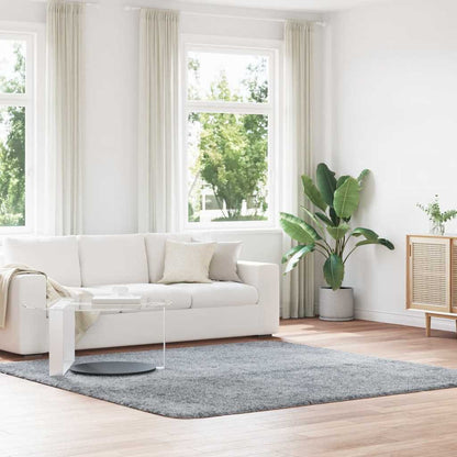 Shaggy Rug High Pile NAVARRA Polyester Light Grey 240 x 240 cm