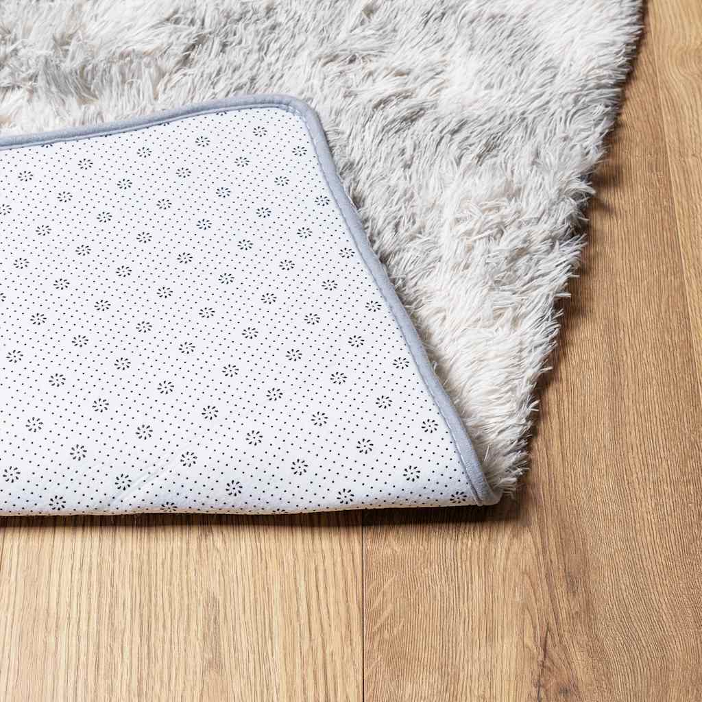 Shaggy Rug High Pile NAVARRA Polyester Silver Grey 240 x 240 cm