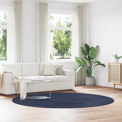 Shaggy Rug High Pile NAVARRA Polyester Navy Ø 240 cm