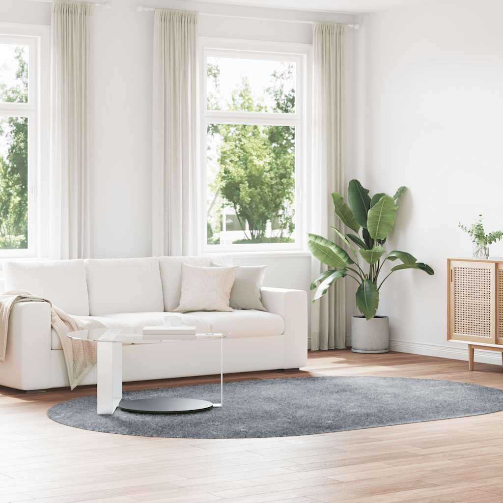 Shaggy Rug High Pile NAVARRA Polyester Light Grey 300 x 200 cm