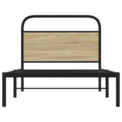 Bed Frame Without Mattress Engineered Wood Sonoma Oak Length 200 cm with Headboard 90 cm