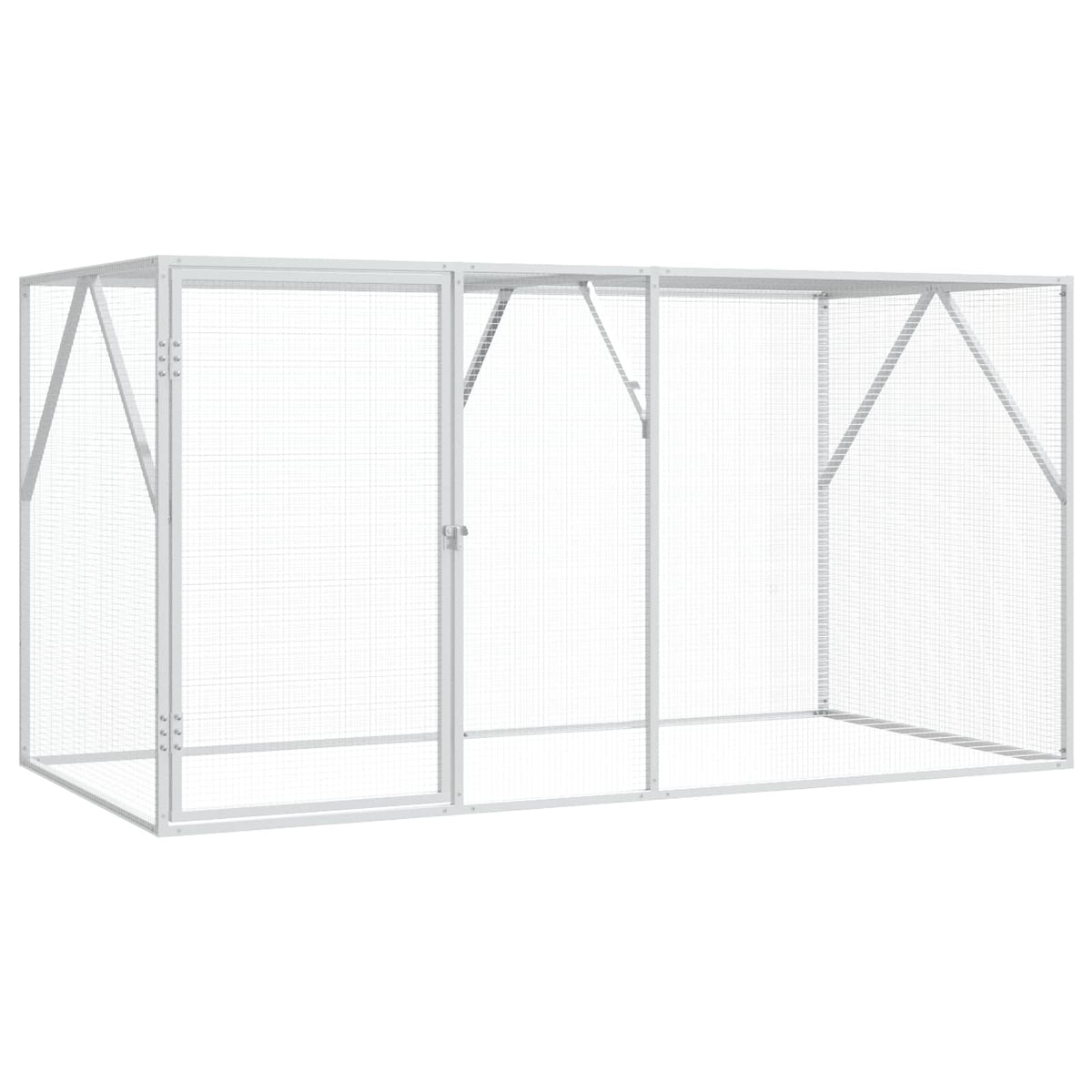 vidaXL Bird Cage Silver 208 x 102 x 108 cm 1