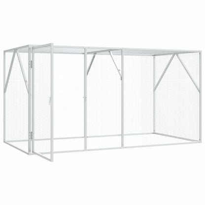 vidaXL Bird Cage Silver 208 x 102 x 108 cm 2