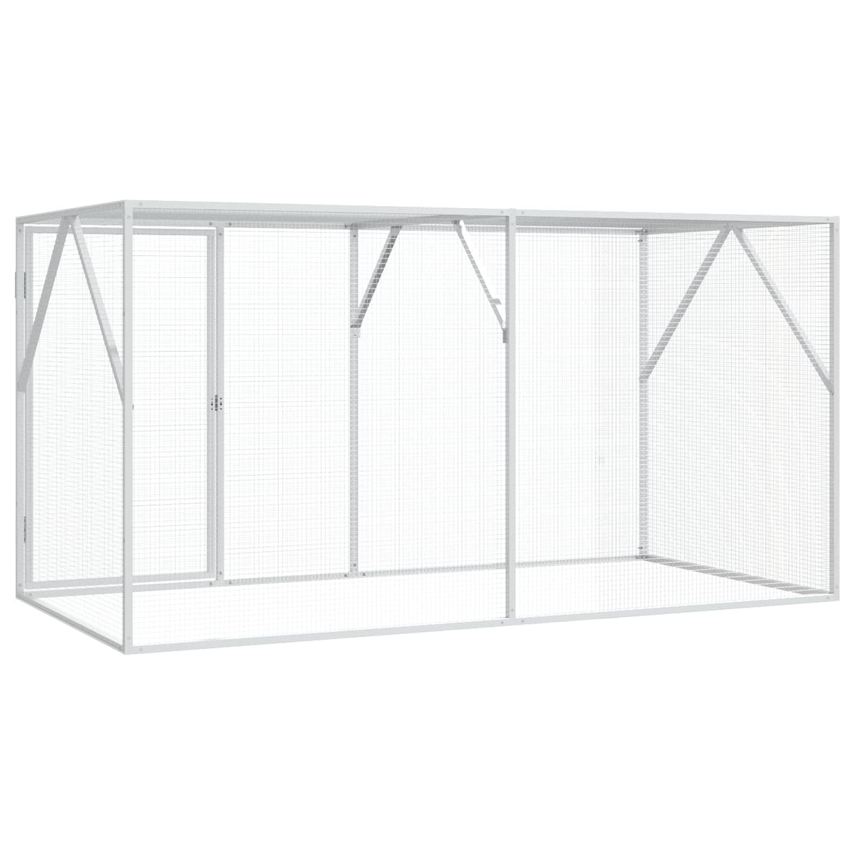 vidaXL Bird Cage Silver 208 x 102 x 108 cm 5