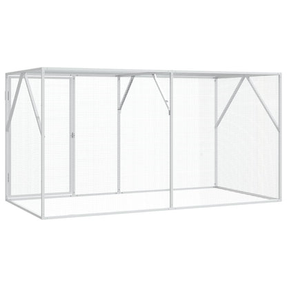vidaXL Bird Cage Silver 208 x 102 x 108 cm 5