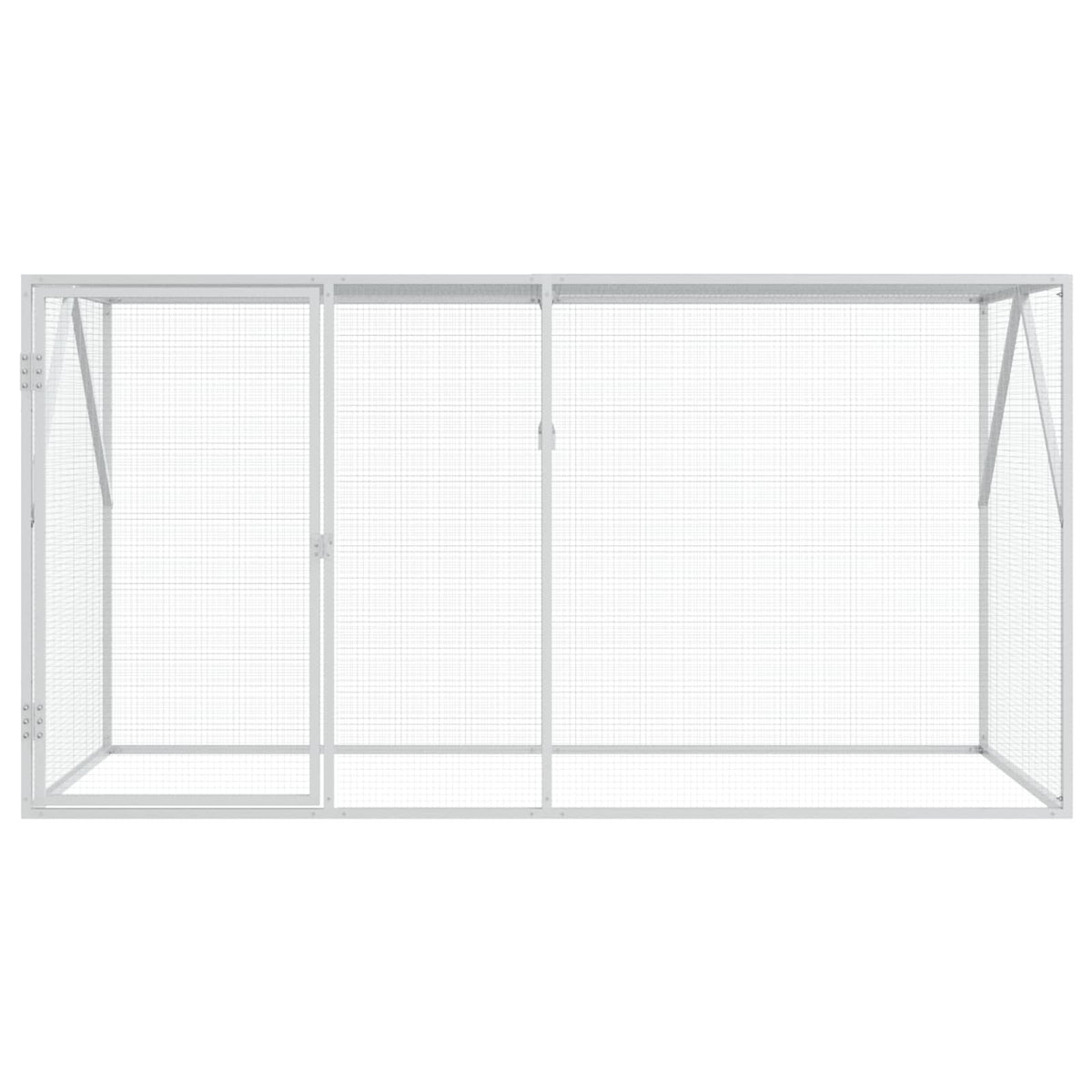 vidaXL Bird Cage Silver 208 x 102 x 108 cm 3