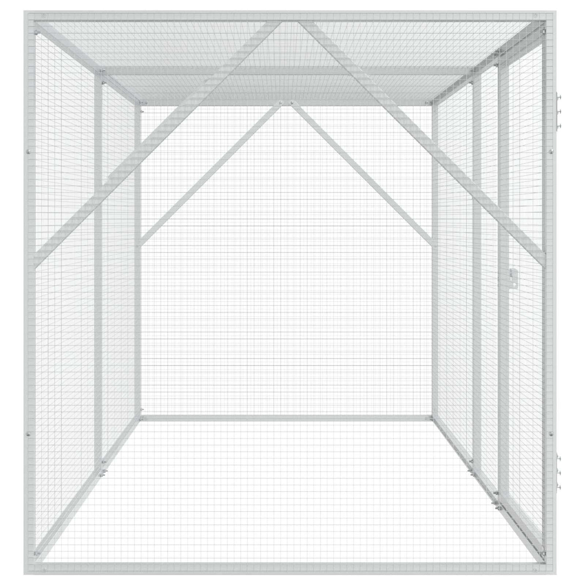 vidaXL Bird Cage Silver 208 x 102 x 108 cm 4