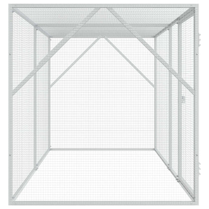 vidaXL Bird Cage Silver 208 x 102 x 108 cm 4