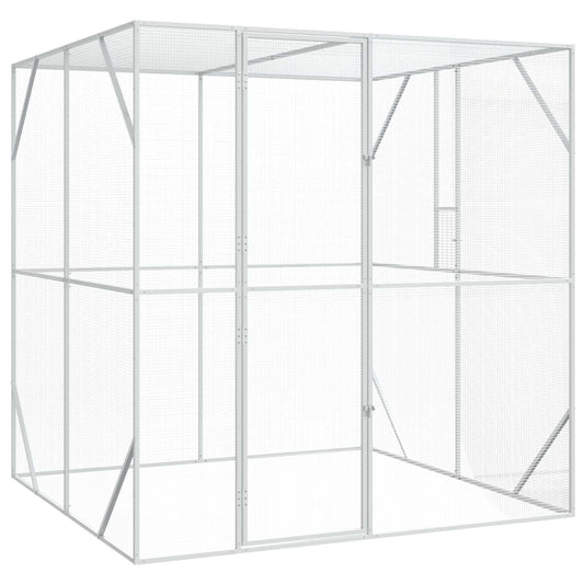 vidaXL Bird Cage Silver 209 x 202 x 214 cm 1