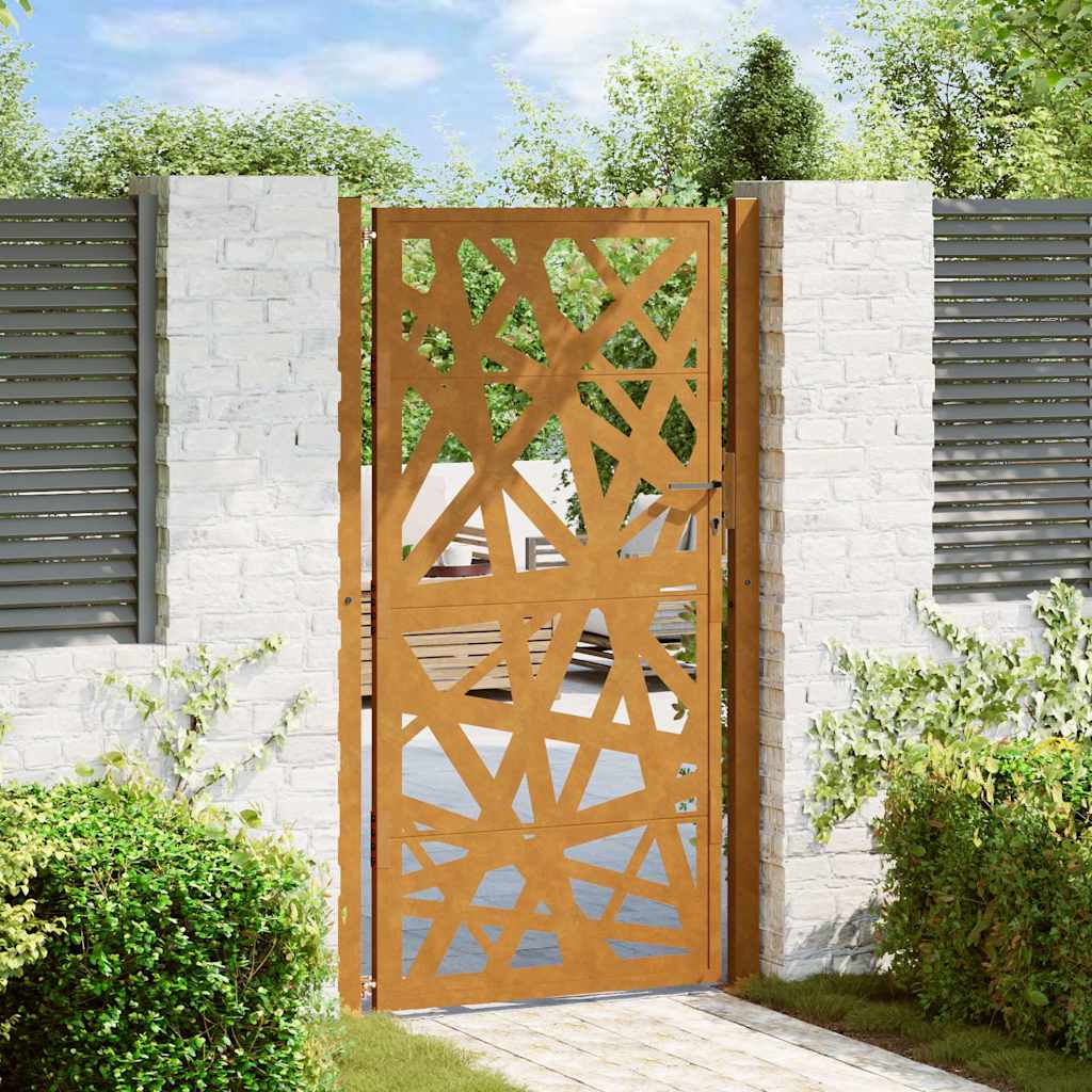 vidaXL Garden Gate Weathering Steel Weathering steel/brown 100 x 200 cm