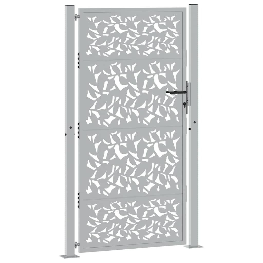 vidaXL Garden Gate 100x175 cm Weathering Steel Leaf Design 3