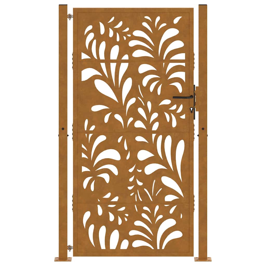 vidaXL Garden Gate 100x175 cm Weathering Steel Wave Design 4