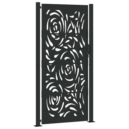 vidaXL Garden Gate Black 100x200 cm Steel Flame  Design 2