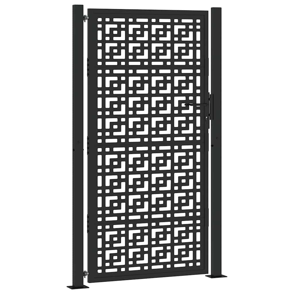 vidaXL Garden Gate Black 100x175 cm Steel Cross  Design 2