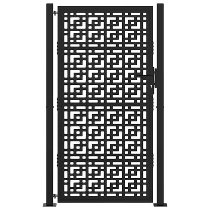 vidaXL Garden Gate Black 100x175 cm Steel Cross  Design 3