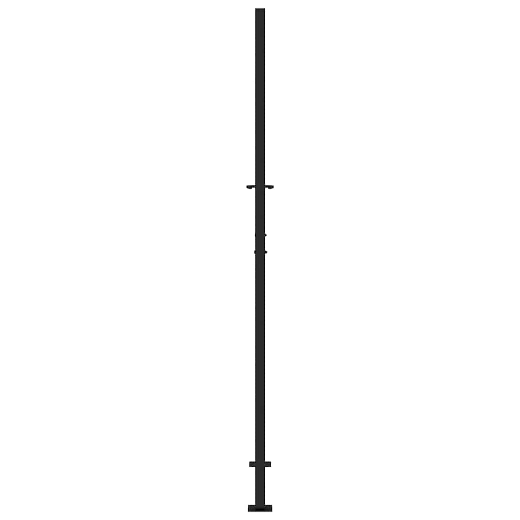 vidaXL Garden Gate Black 100x200 cm Steel Cross Design 5