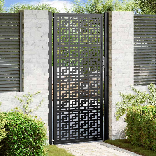 Garden Gate Black Steel Steel/black 100 x 200 cm Cross design