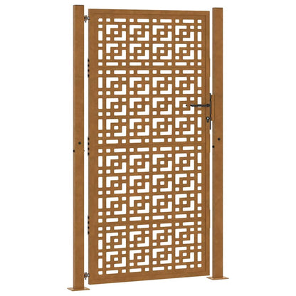 vidaXL Garden Gate 100x200 cm Weathering Steel Cross Design 2