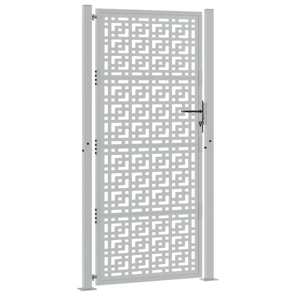 vidaXL Garden Gate 100x200 cm Weathering Steel Cross Design 3