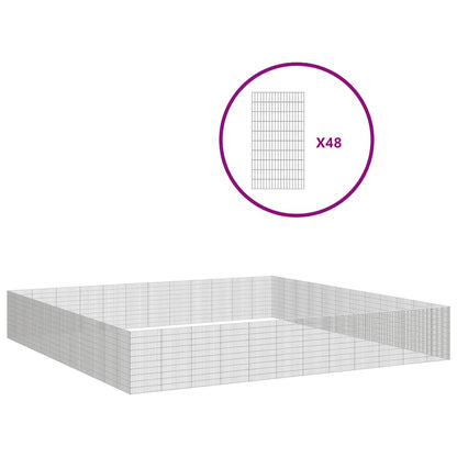 vidaXL Free Range Animal Enclosure 48-Panel 54x100 cm Galvanised Iron 2
