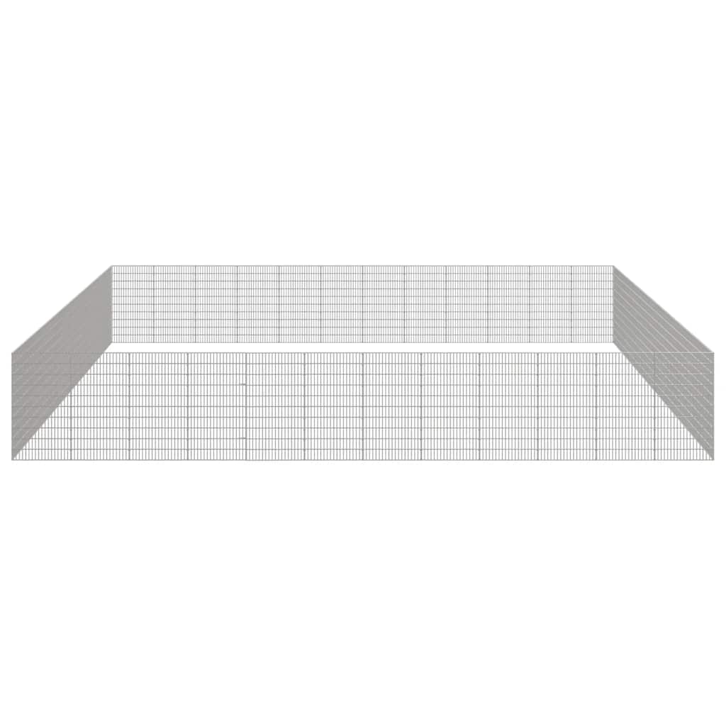 vidaXL Free Range Animal Enclosure 48-Panel 54x100 cm Galvanised Iron 4